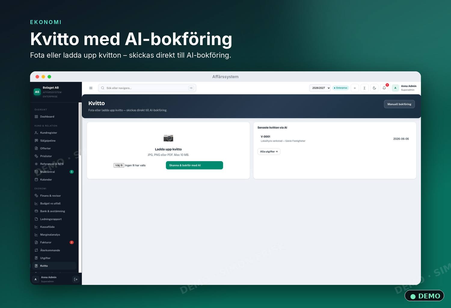 Kvitto med AI (demo)