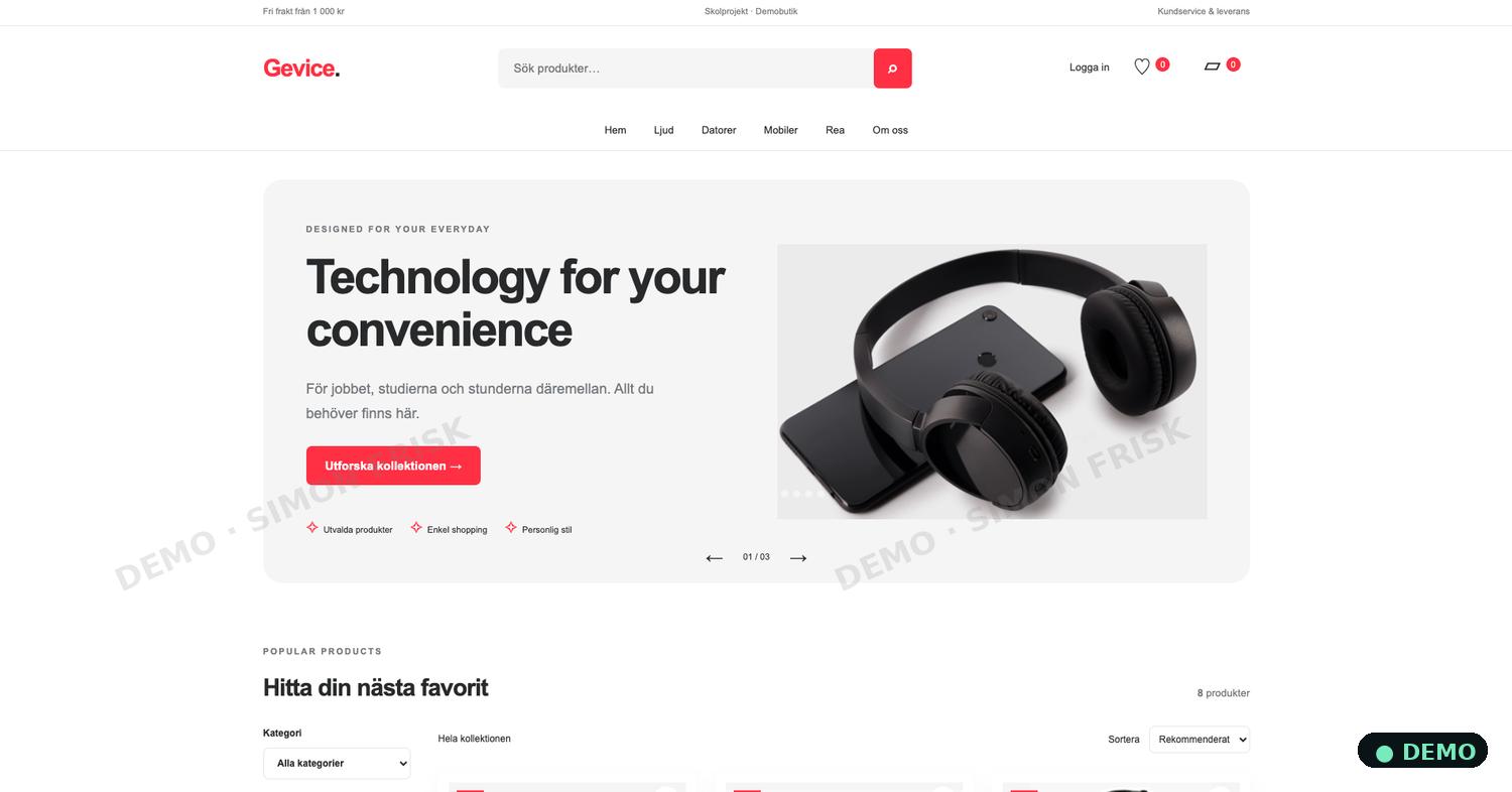 Gevice – demo